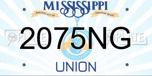 2075NG Mississippi License Plate