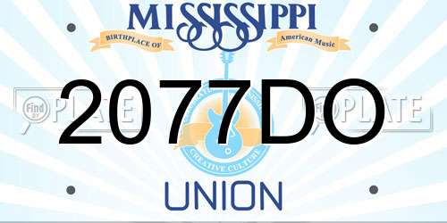 2077DO Mississippi License Plate