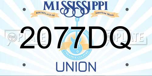2077DQ Mississippi License Plate