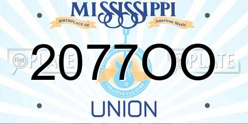 2077OO Mississippi License Plate