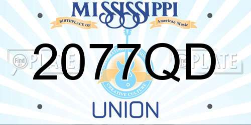 2077QD Mississippi License Plate