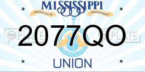 2077QO Mississippi License Plate