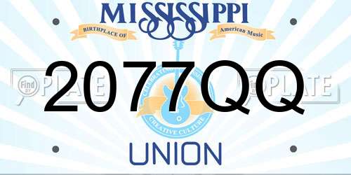 2077QQ Mississippi License Plate
