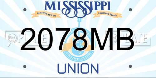 2078MB Mississippi License Plate