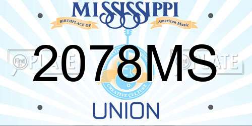 2078MS Mississippi License Plate
