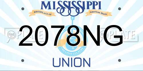 2078NG Mississippi License Plate