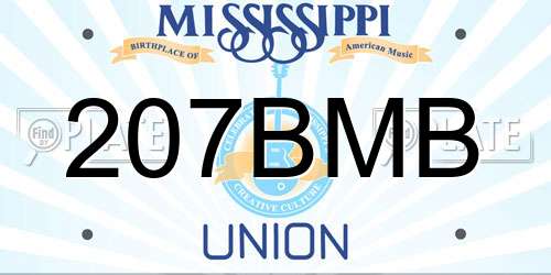 207BMB Mississippi License Plate