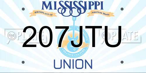 207JTU Mississippi License Plate