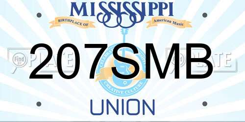 207SMB Mississippi License Plate