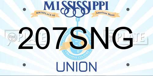 207SNG Mississippi License Plate