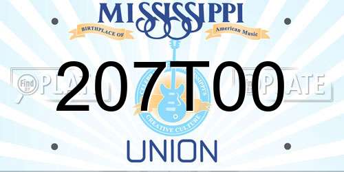 207T00 Mississippi License Plate