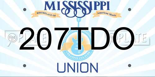 207TDO Mississippi License Plate