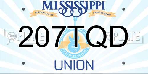 207TQD Mississippi License Plate