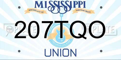 207TQO Mississippi License Plate