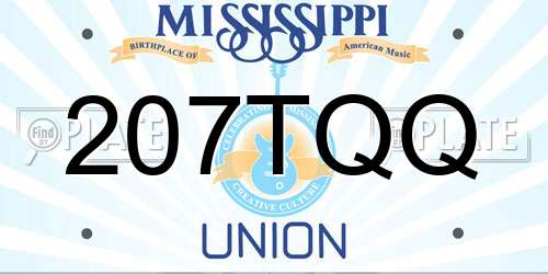 207TQQ Mississippi License Plate