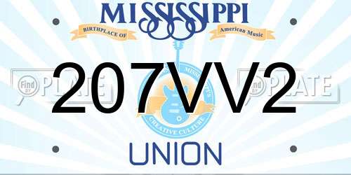 207VV2 Mississippi License Plate