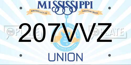 207VVZ Mississippi License Plate