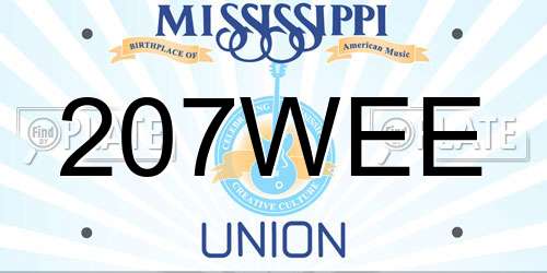 207WEE Mississippi License Plate