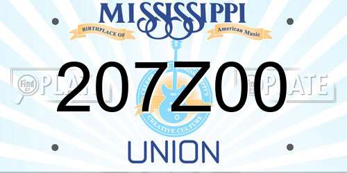 207Z00 Mississippi License Plate