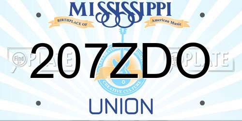 207ZDO Mississippi License Plate
