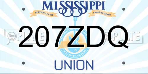 207ZDQ Mississippi License Plate