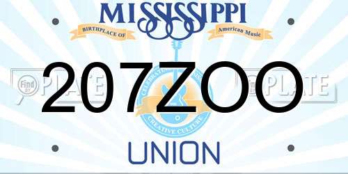 207ZOO Mississippi License Plate