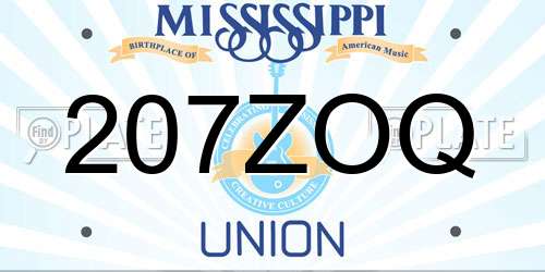207ZOQ Mississippi License Plate