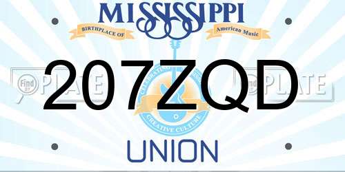 207ZQD Mississippi License Plate