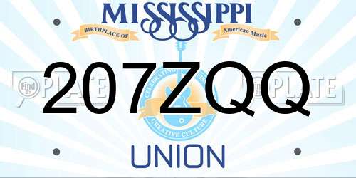 207ZQQ Mississippi License Plate