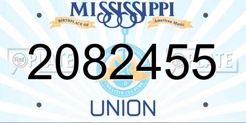 2082455 Mississippi License Plate