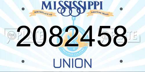 2082458 Mississippi License Plate