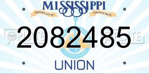 2082485 Mississippi License Plate