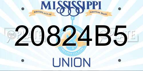 20824B5 Mississippi License Plate
