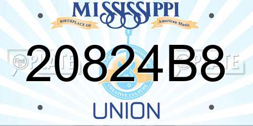 20824B8 Mississippi License Plate