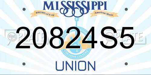 20824S5 Mississippi License Plate