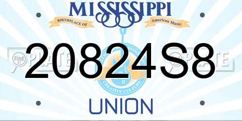 20824S8 Mississippi License Plate