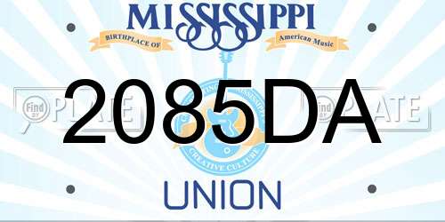 2085DA Mississippi License Plate