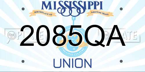 2085QA Mississippi License Plate