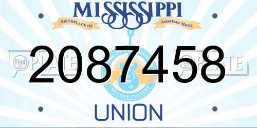 2087458 Mississippi License Plate
