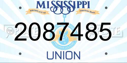 2087485 Mississippi License Plate