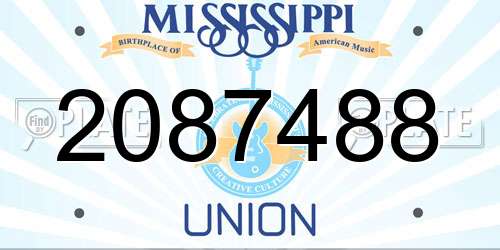 2087488 Mississippi License Plate