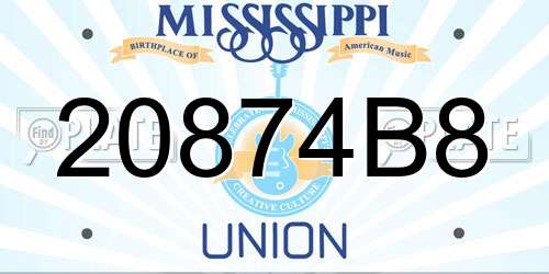 20874B8 Mississippi License Plate