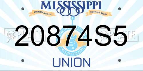20874S5 Mississippi License Plate