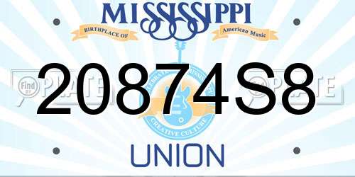 20874S8 Mississippi License Plate
