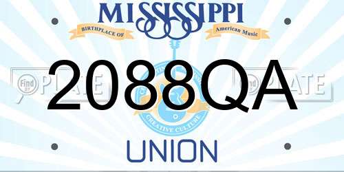 2088QA Mississippi License Plate