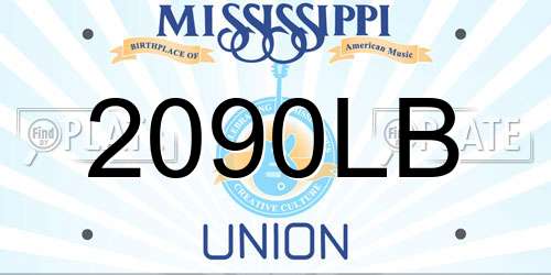 2090LB Mississippi License Plate