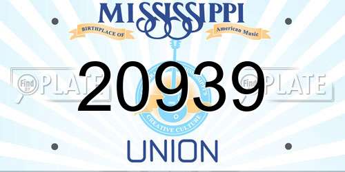 20939 Mississippi License Plate
