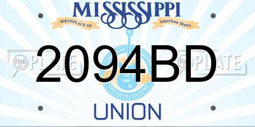 2094BD Mississippi License Plate