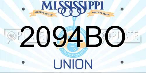 2094BO Mississippi License Plate