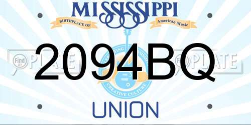 2094BQ Mississippi License Plate